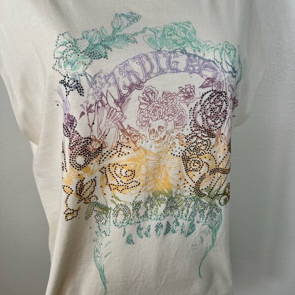 Zadig & Voltaire Cecilia Skull Reaper Strass T-shirt - Size S - Picture 5 of 8